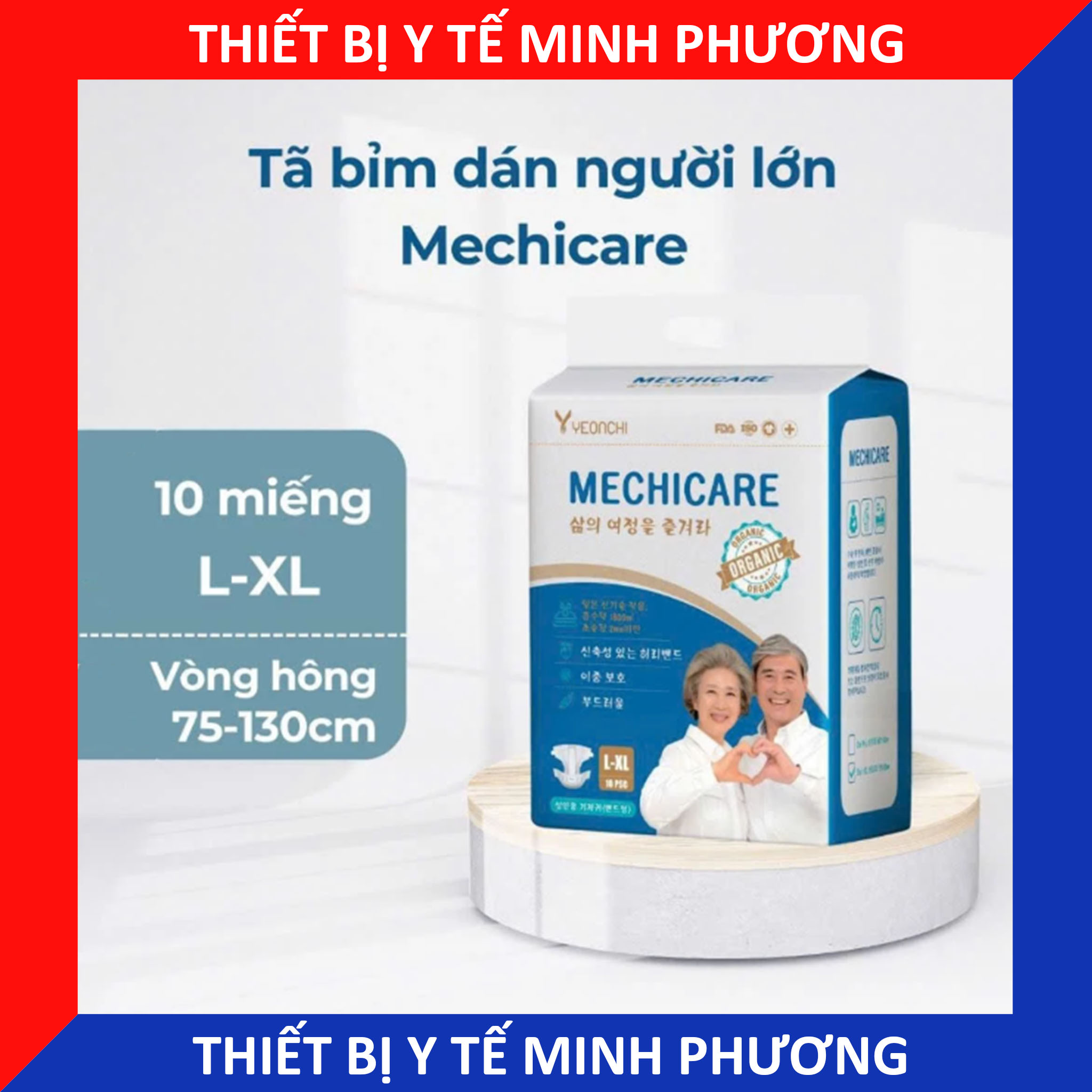 Tã dán người lớn Mechicare siêu mỏng, siêu thấm hút cho người già, người hạn chế đi lại