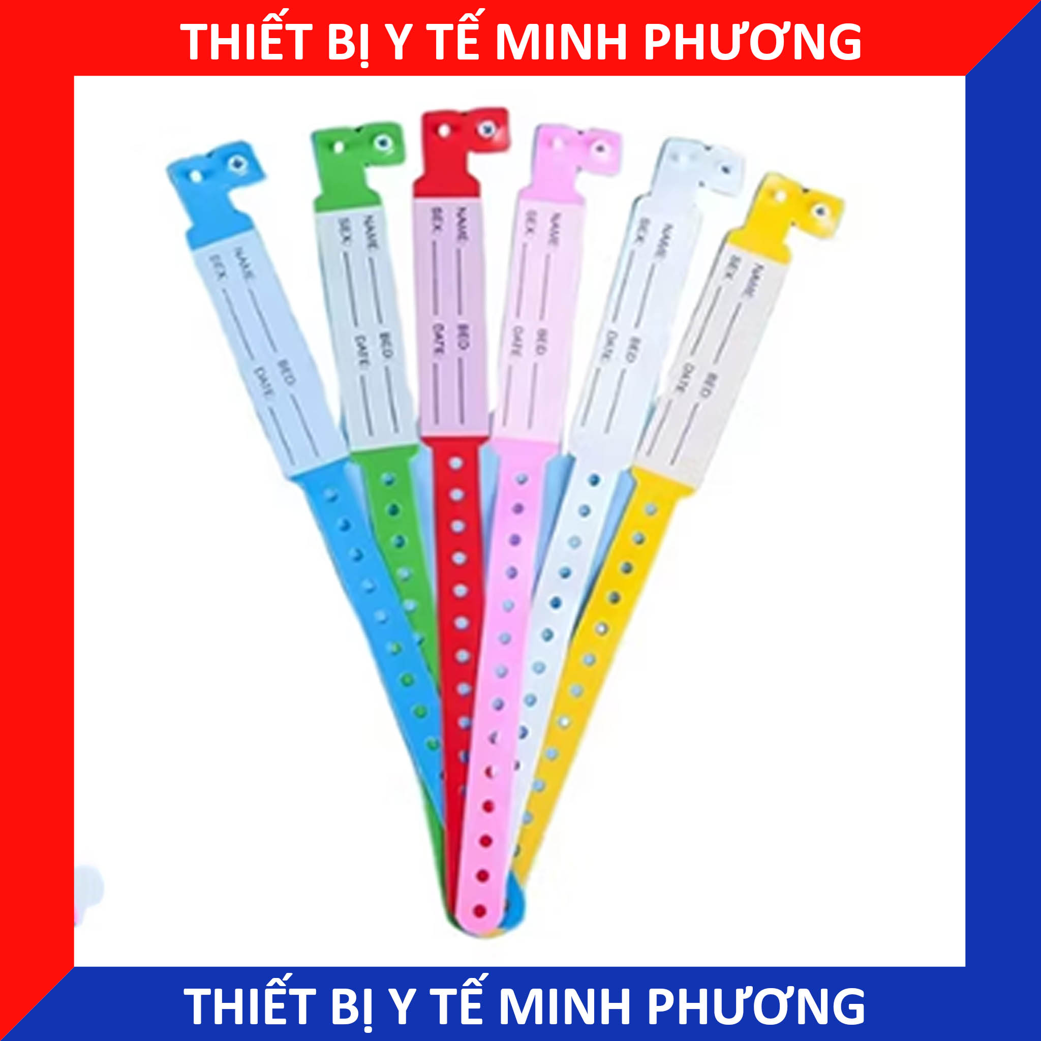 Vòng đeo tay bệnh nhân người lớn, trẻ em hộp 100 chiếc
