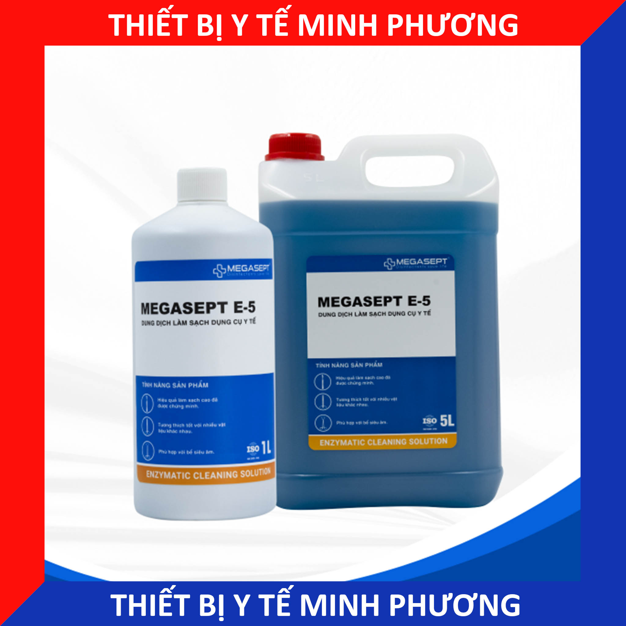Dung dịch làm sạch dụng cụ Megasept E-5, chuyên dùng cho vết bẩn cứng đầu