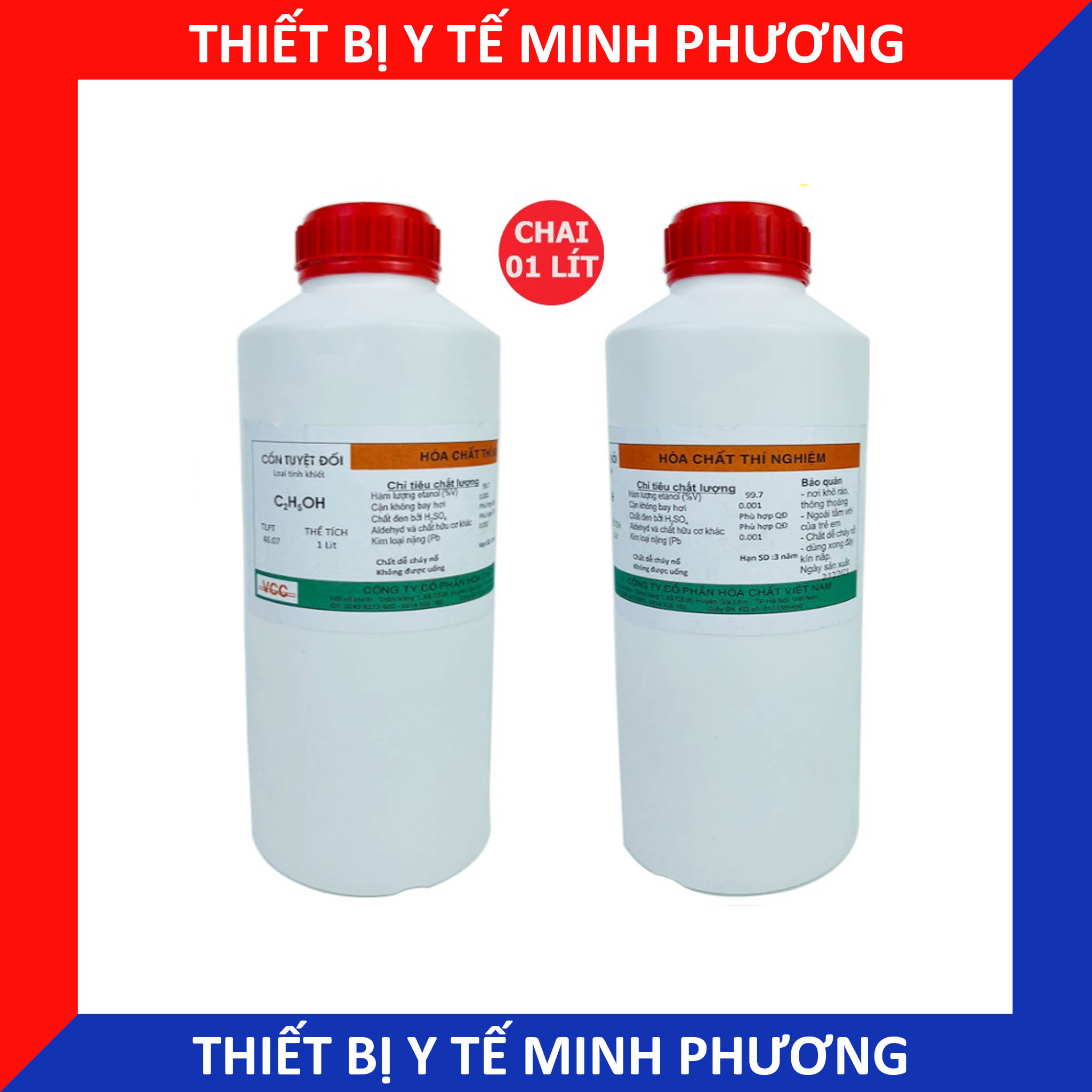Cồn tuyệt đối Ethanol 99,7% Thuận Phát chuyên dùng trong phòng thí nghiệm